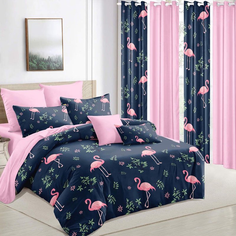 Complete Bedding Set with Matching Curtains – Soft Microfiber, Luxurious Design