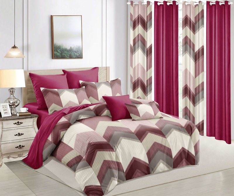 Complete Bedding Set with Matching Curtains – Soft Microfiber, Luxurious Design