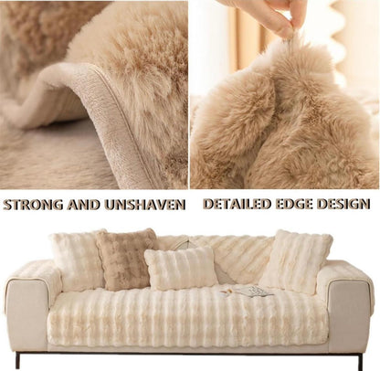 Ultra-Soft Rabbit Fur Couch Cover – Cozy ,Durable & Comfortable  Ant Slipcover